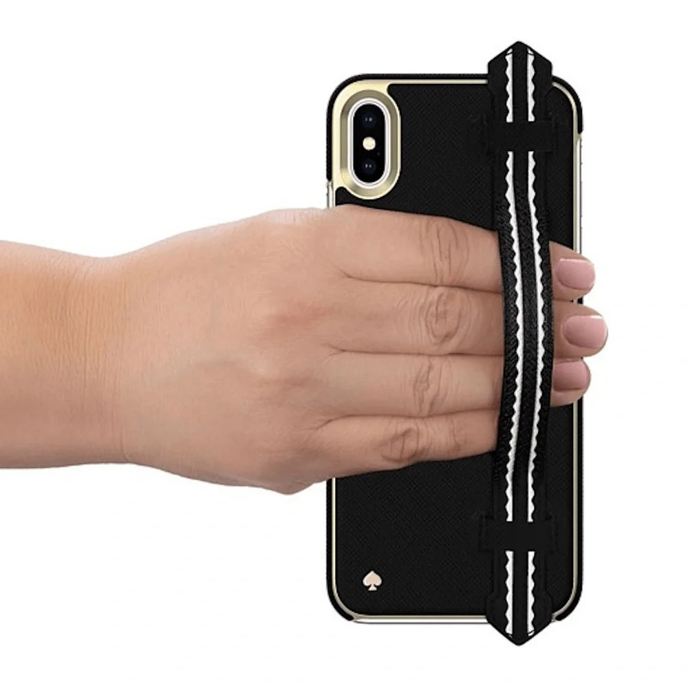Kate Spade New York Wrap Strap Black & White Case for iPhone XR